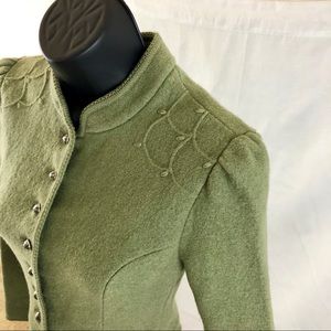 Women’s Geiger Button Up Green Fitted Jacket XS